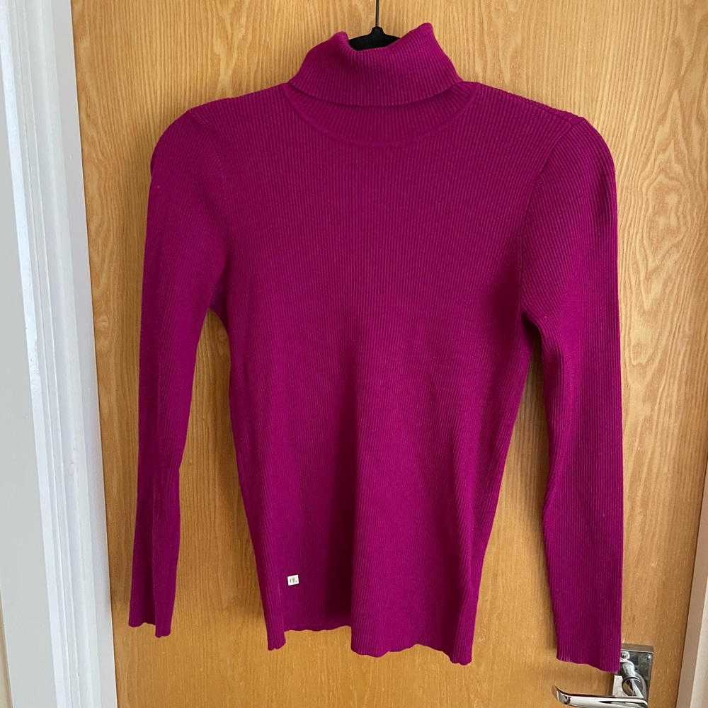 Pink Ralph Lauren turtleneck sweater
